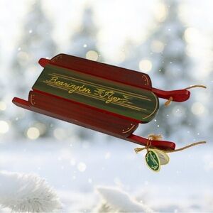 Vintage The Bearington Collection Bearington Flyer Wooden Doll Bear Sled